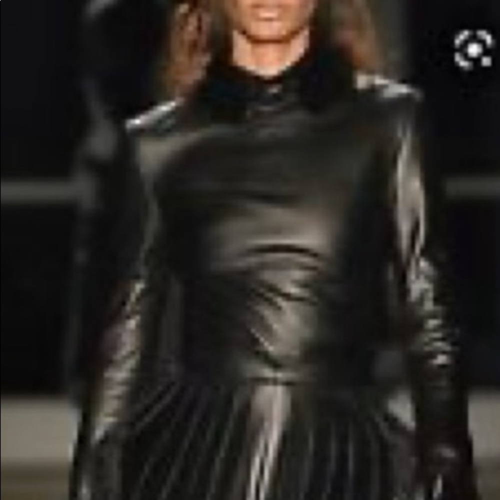 $1900 Brandon Maxwell Leather Blouse Size 4